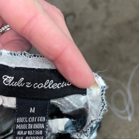 Club Collection maxi dress  black & white Maxin Tie dyed Halter strap dress MD - Picture 5 of 10